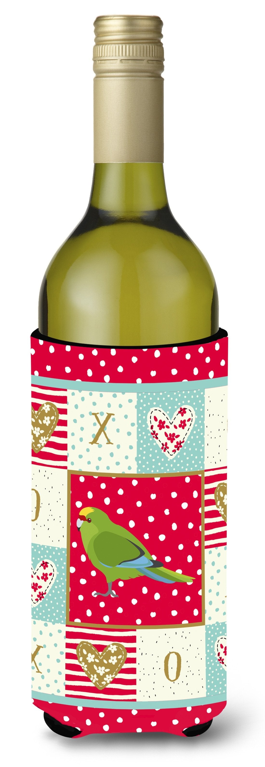 New Zealand Parakeet Love Wine Bottle Hugger Gift Sleeve for Standard 750 ml Bottles, Insulated Reusable Also Fits Mini Shot & Pint Bottles