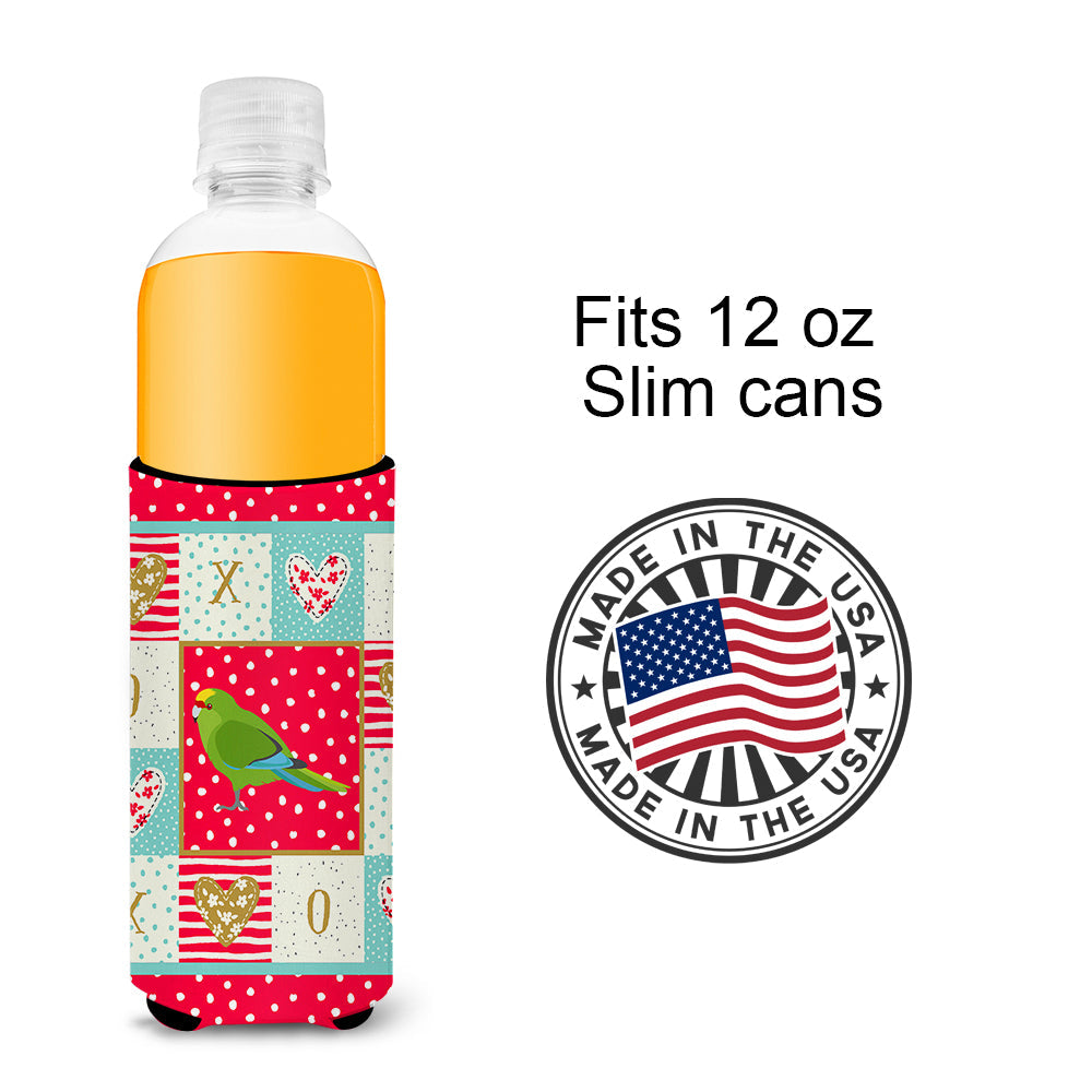 New Zealand Parakeet Love Slim Can Hugger , Insulated Foam Hugger for 12 oz Slim Cans, Beer Bottles & Water Bottles, Printed in USA