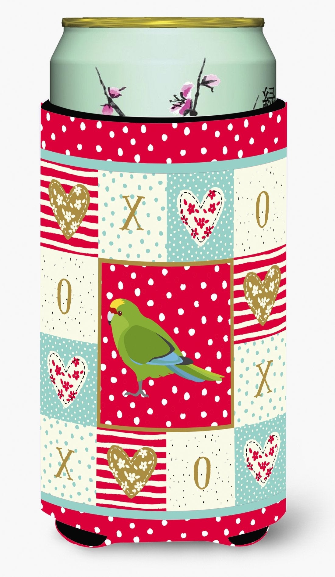 New Zealand Parakeet Love Tall Boy Hugger Can Cooler Sleeve Machine Washable Drink Collapsible Insulator Beverage Insulated Holder
