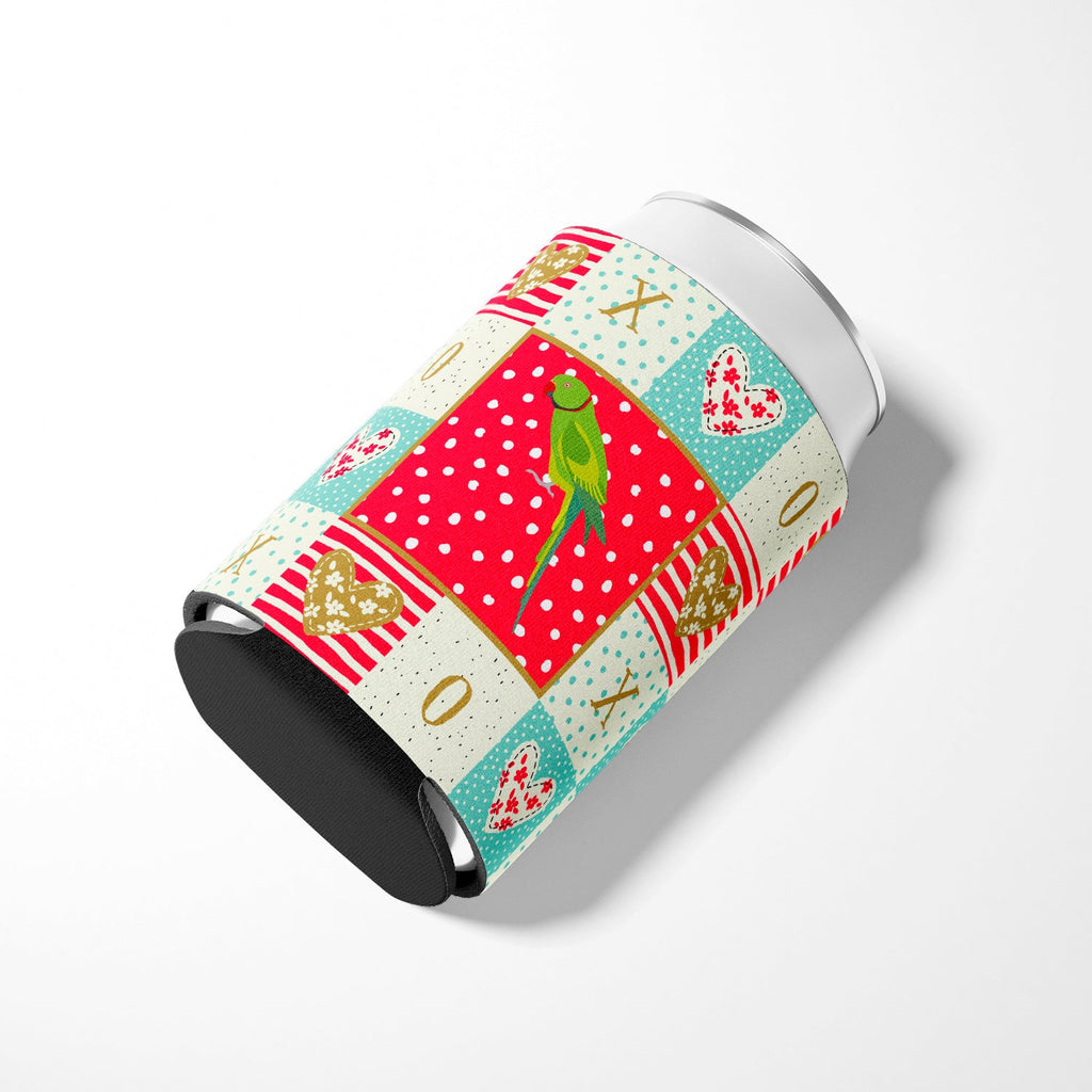 Ring-Necked Parakeet Love Can or Bottle Hugger Cooler Sleeve for Standard 12 oz Cans, Insulated Foam Beer & Soda Can Hugger Reusable