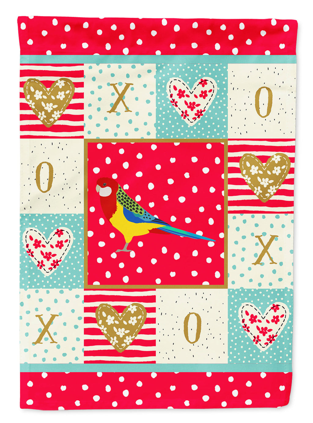 Rosella Love House Flag 28x40 Porch Sleeve Pole Decorative Outside Yard Banner Artwork Wall Hanging, Polyester