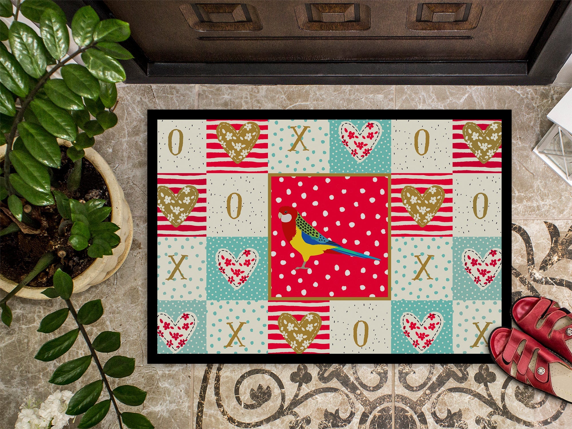 Rosella Love Doormat Indoor Outdoor 18H X 27W Front Door Mat Rugs for Entryway, Non Slip Washable