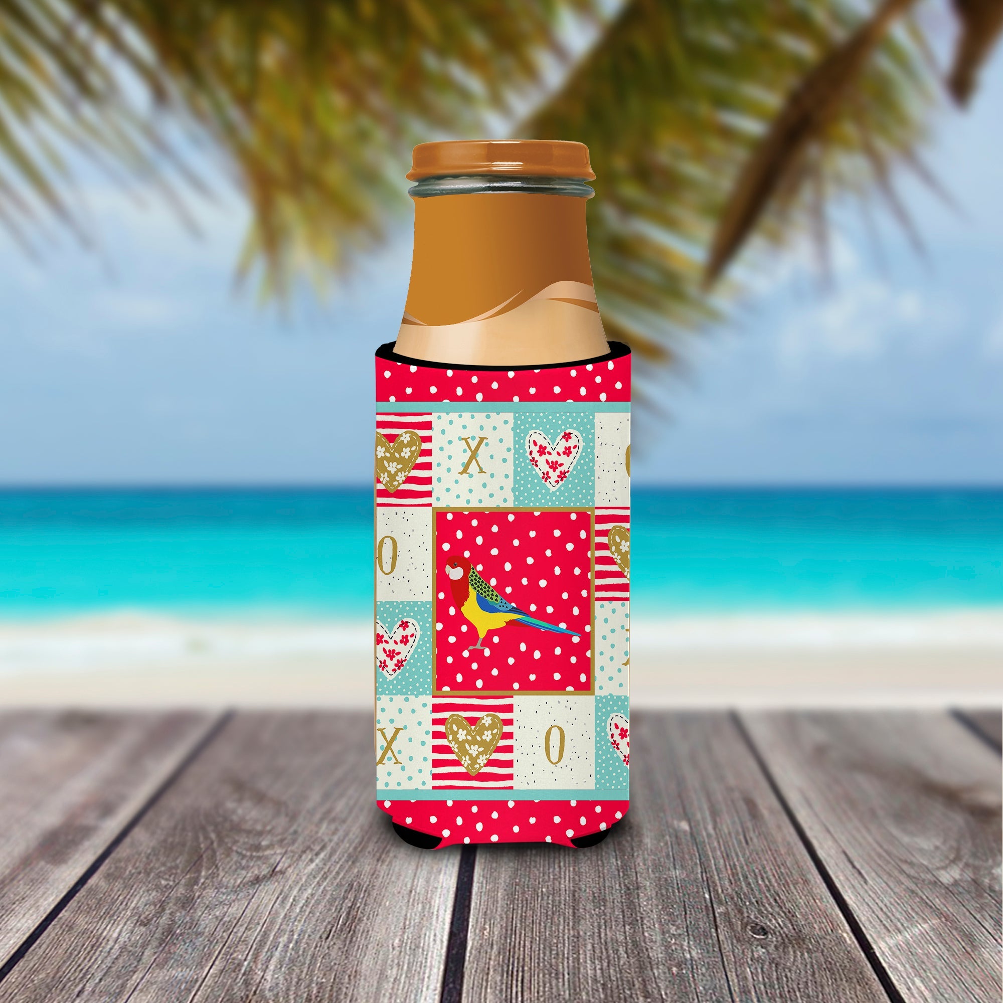 Rosella Love Slim Can Hugger , Insulated Foam Hugger for 12 oz Slim Cans, Beer Bottles & Water Bottles, Printed in USA