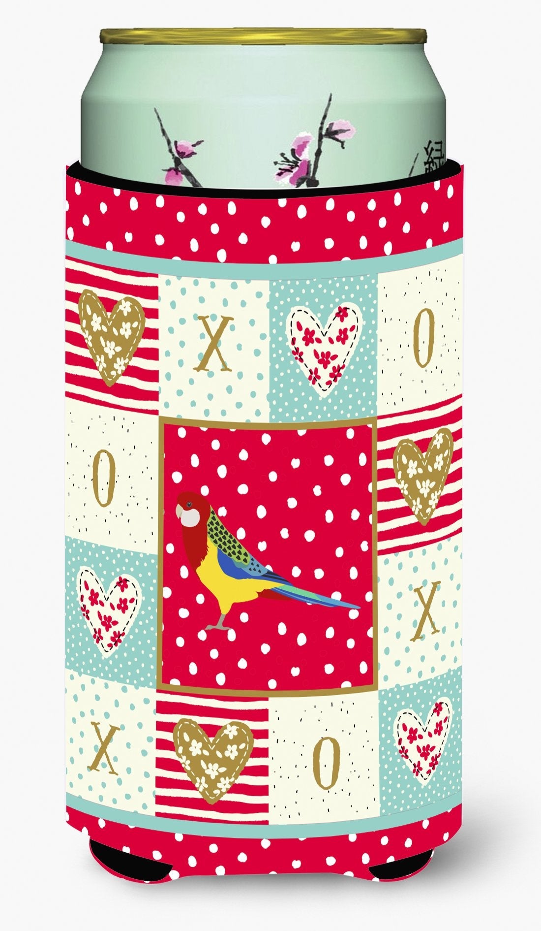 Rosella Love Tall Boy Hugger Can Cooler Sleeve Machine Washable Drink Collapsible Insulator Beverage Insulated Holder