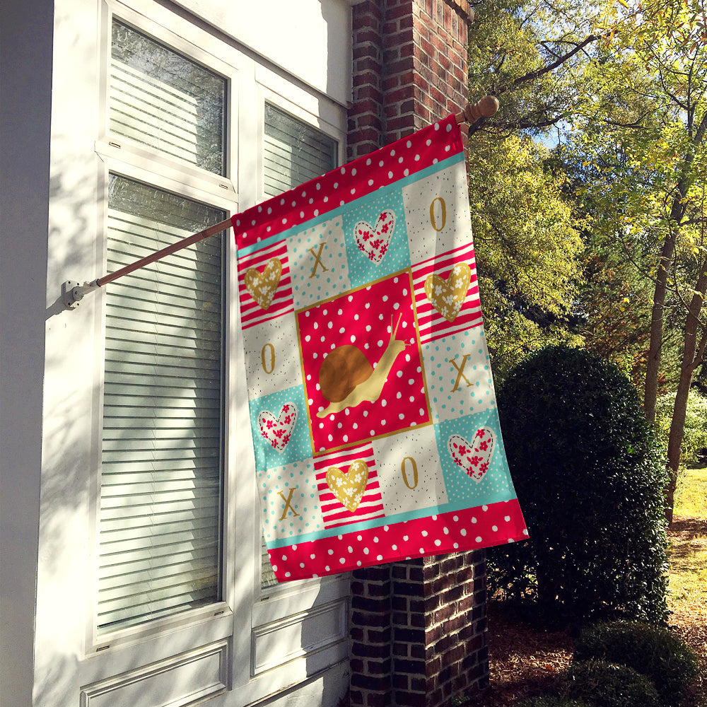 Garden Snail House Flag 28x40 Porch Sleeve Pole Decorative Outside Yard Banner Artwork Wall Hanging, Polyester