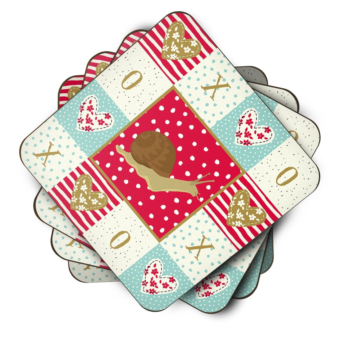Garden Snail Foam Coasters Set of 4 Cup Coasters for Indoor Outdoor, Tabletop Protection, Anti Slip, Mouse pad Material