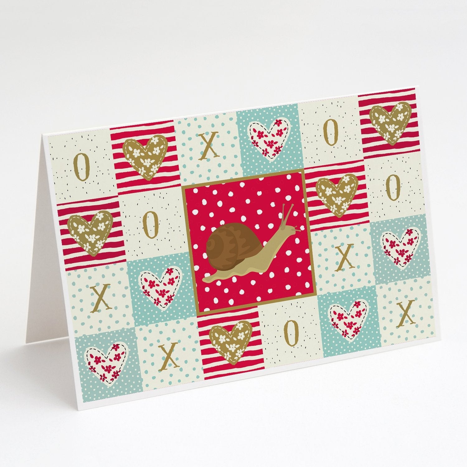 Garden Snail Greeting Cards Pack of 8 Blank Cards with Envelopes Whimsical A7 Size 5x7