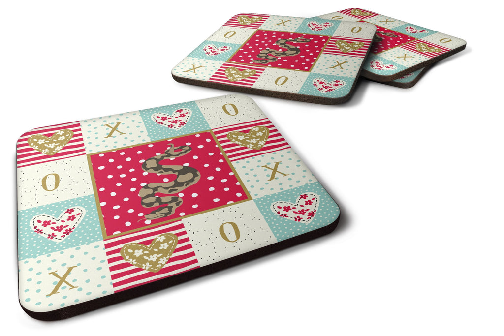 Python Foam Coasters Set of 4 Cup Coasters for Indoor Outdoor, Tabletop Protection, Anti Slip, Mouse pad Material