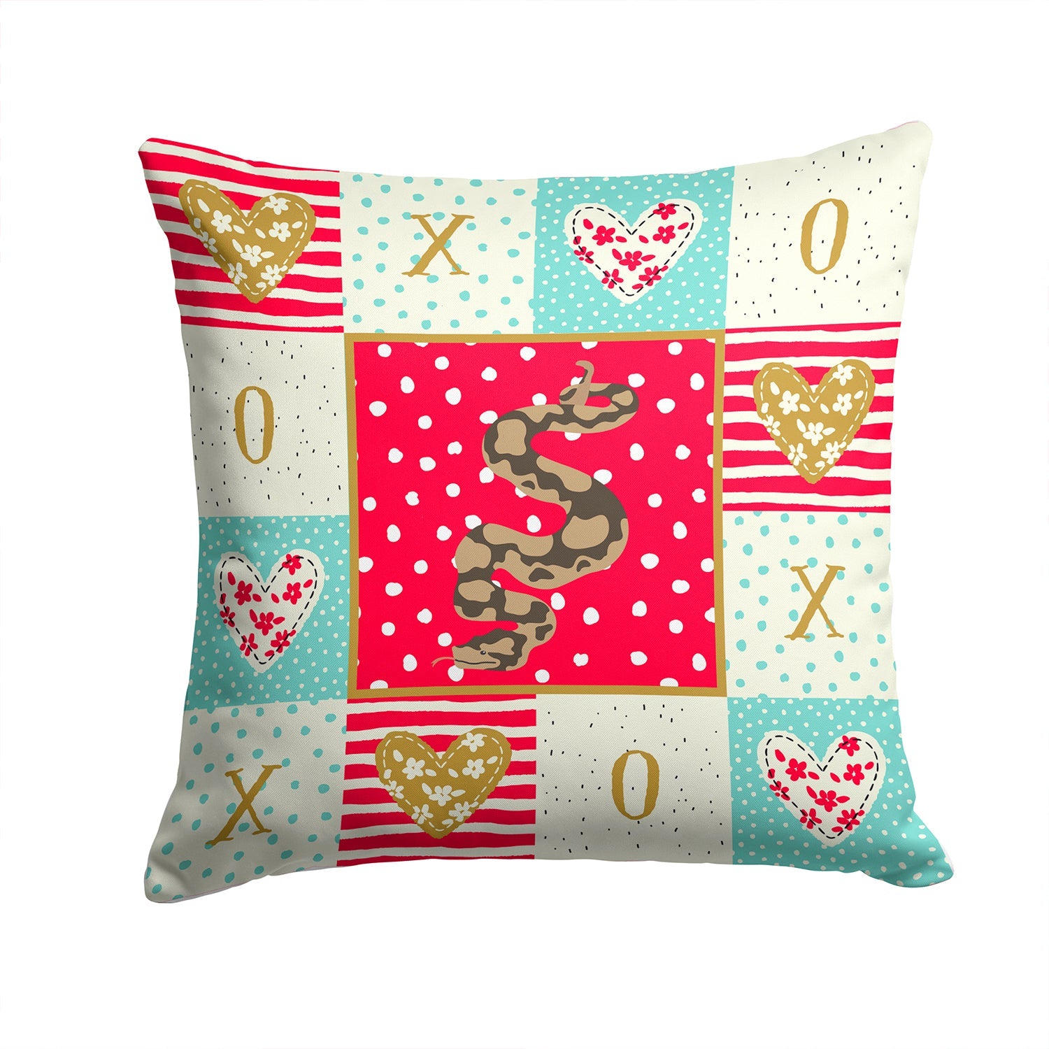 Python Decorative Throw Pillow 14x14 Indoor Outdoor Accent Cushion, Fabric Cover with Insert for Sofa, Bed, Porch & Living Room