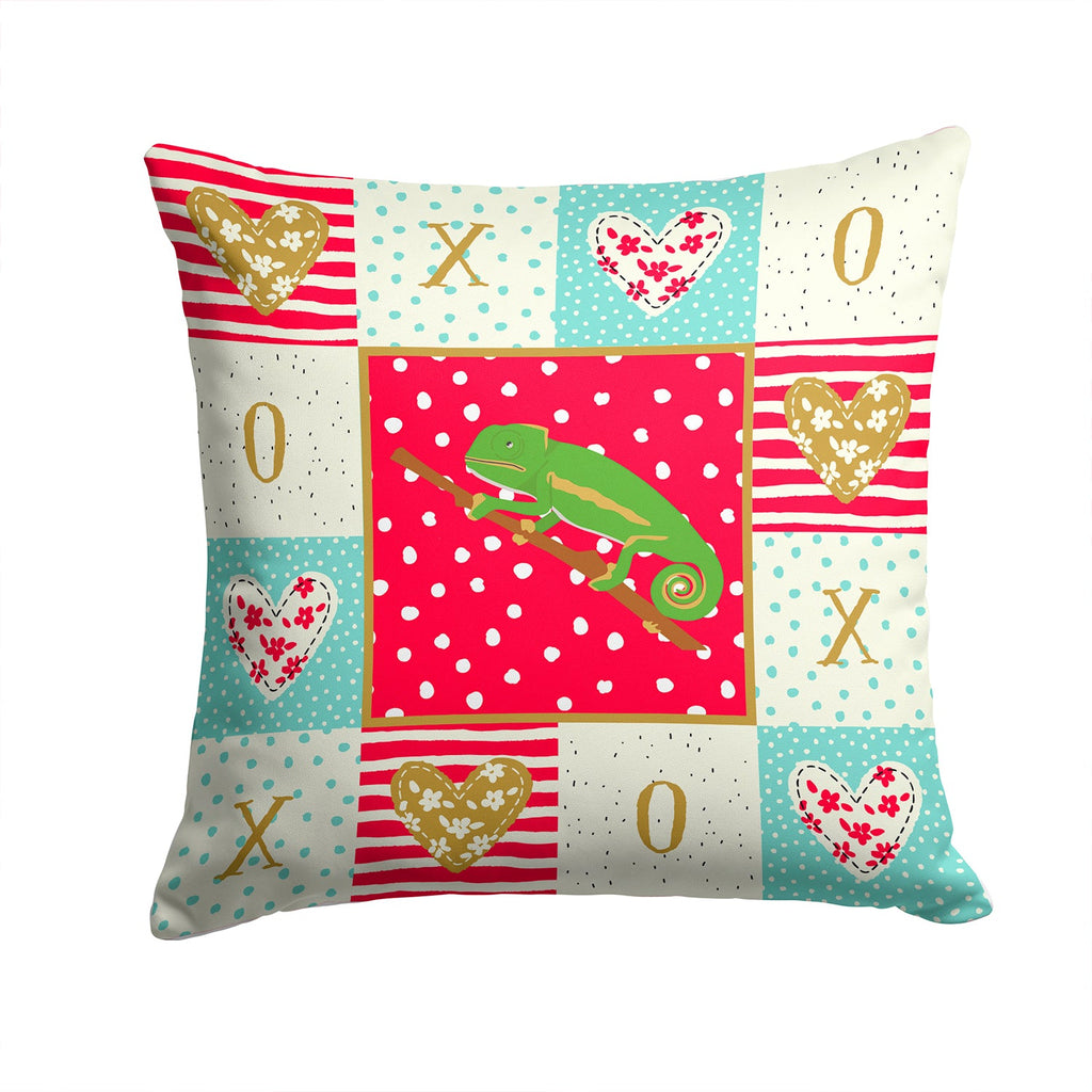 Chameleon Decorative Throw Pillow 14x14 Indoor Outdoor Accent Cushion, Fabric Cover with Insert for Sofa, Bed, Porch & Living Room