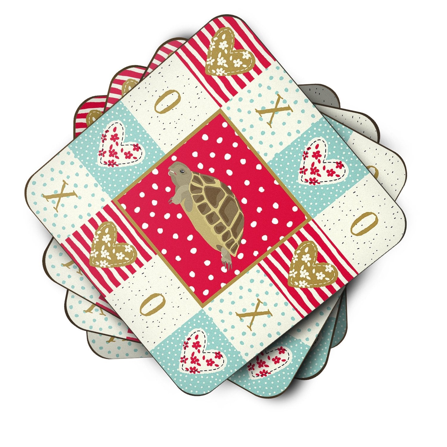 Turtle Foam Coasters Set of 4 Cup Coasters for Indoor Outdoor, Tabletop Protection, Anti Slip, Mouse pad Material