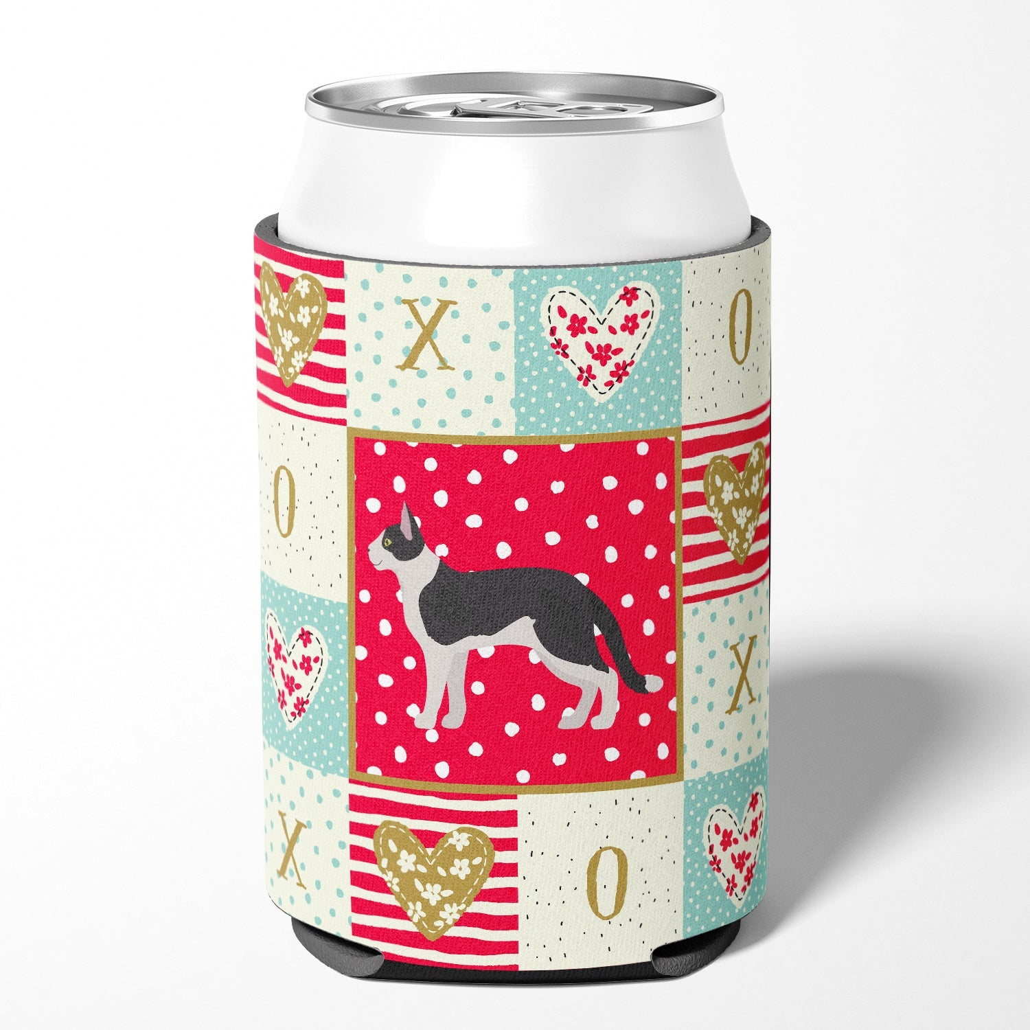 Bicolour Aegean Cat Love Can or Bottle Hugger Cooler Sleeve for Standard 12 oz Cans, Insulated Foam Beer & Soda Can Hugger Reusable