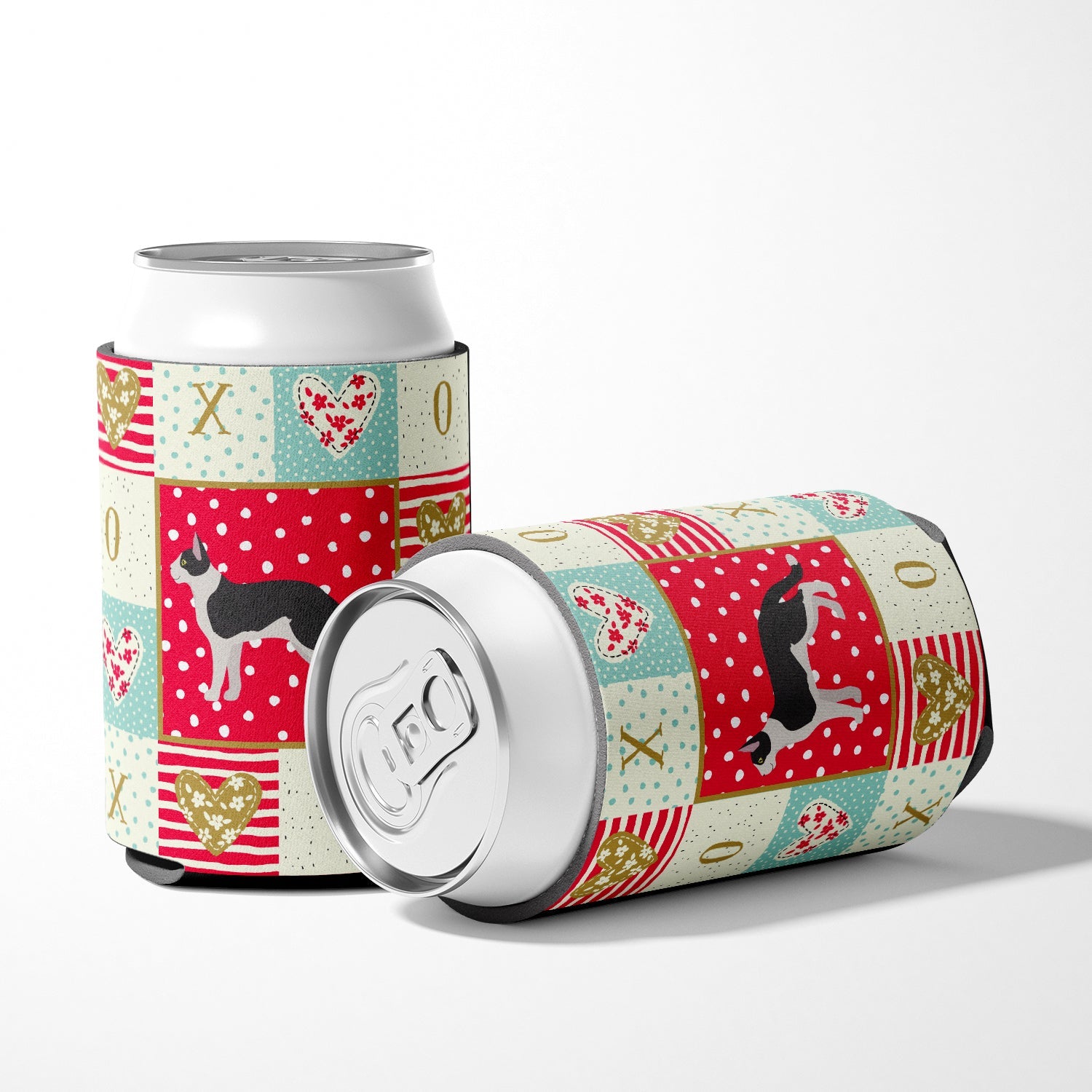 Bicolour Aegean Cat Love Can or Bottle Hugger Cooler Sleeve for Standard 12 oz Cans, Insulated Foam Beer & Soda Can Hugger Reusable