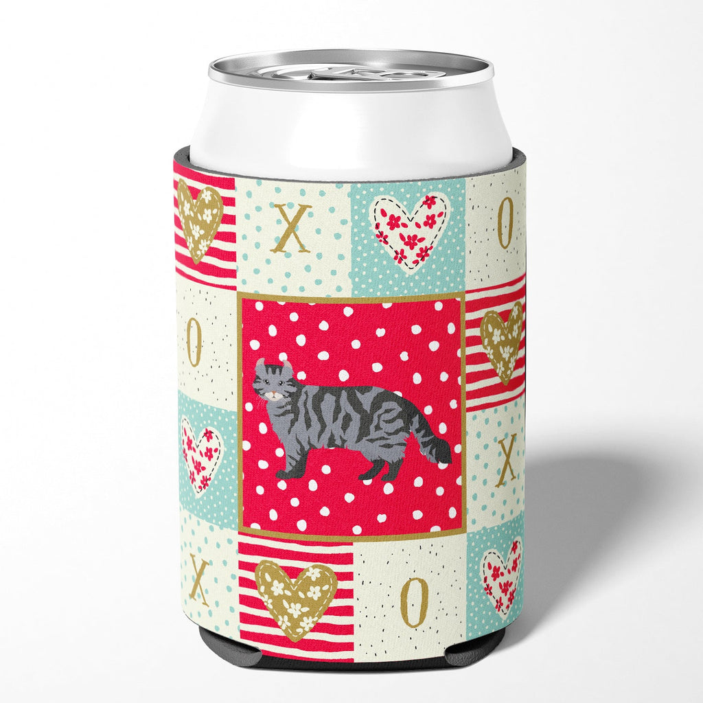 American Curl #1 Cat Love Can or Bottle Hugger Cooler Sleeve for Standard 12 oz Cans, Insulated Foam Beer & Soda Can Hugger Reusable