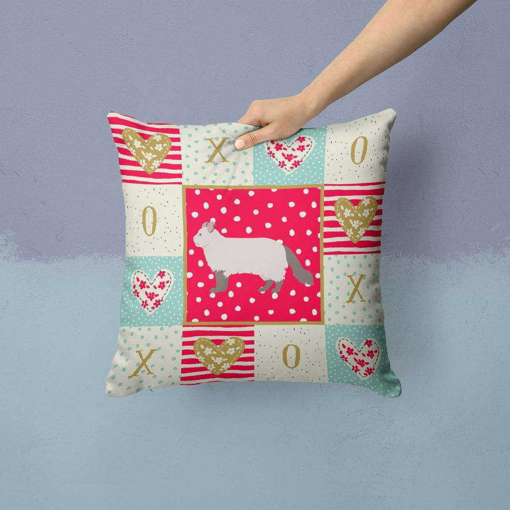 American Curl #2 Cat Love Decorative Throw Pillow 14x14 Indoor Outdoor Accent Cushion, Fabric Cover with Insert for Sofa, Bed, Porch & Living Room