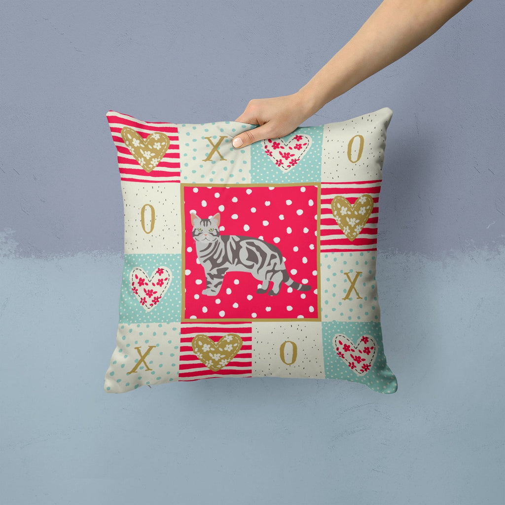 American Shorthair #1 Cat Love Decorative Throw Pillow 14x14 Indoor Outdoor Accent Cushion, Fabric Cover with Insert for Sofa, Bed, Porch & Living Room