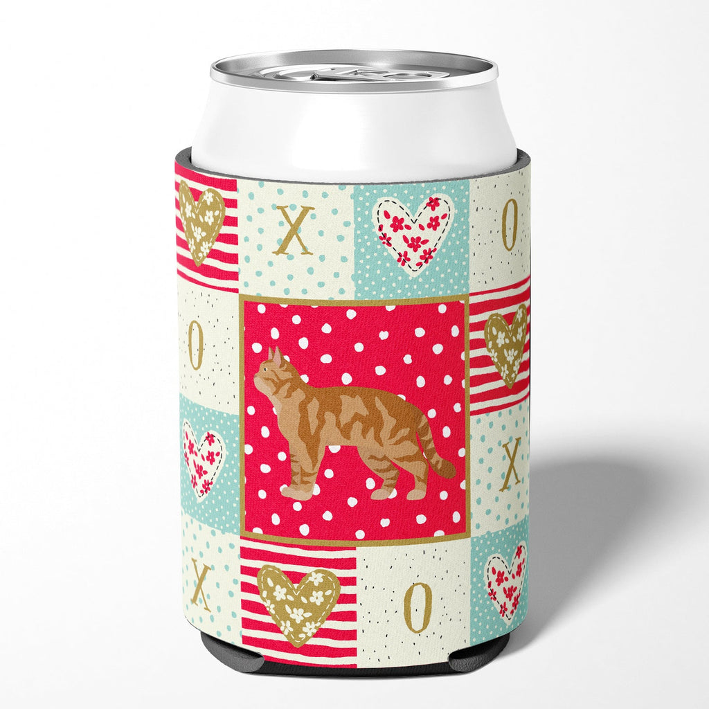 American Wirehair #2 Cat Love Can or Bottle Hugger Cooler Sleeve for Standard 12 oz Cans, Insulated Foam Beer & Soda Can Hugger Reusable