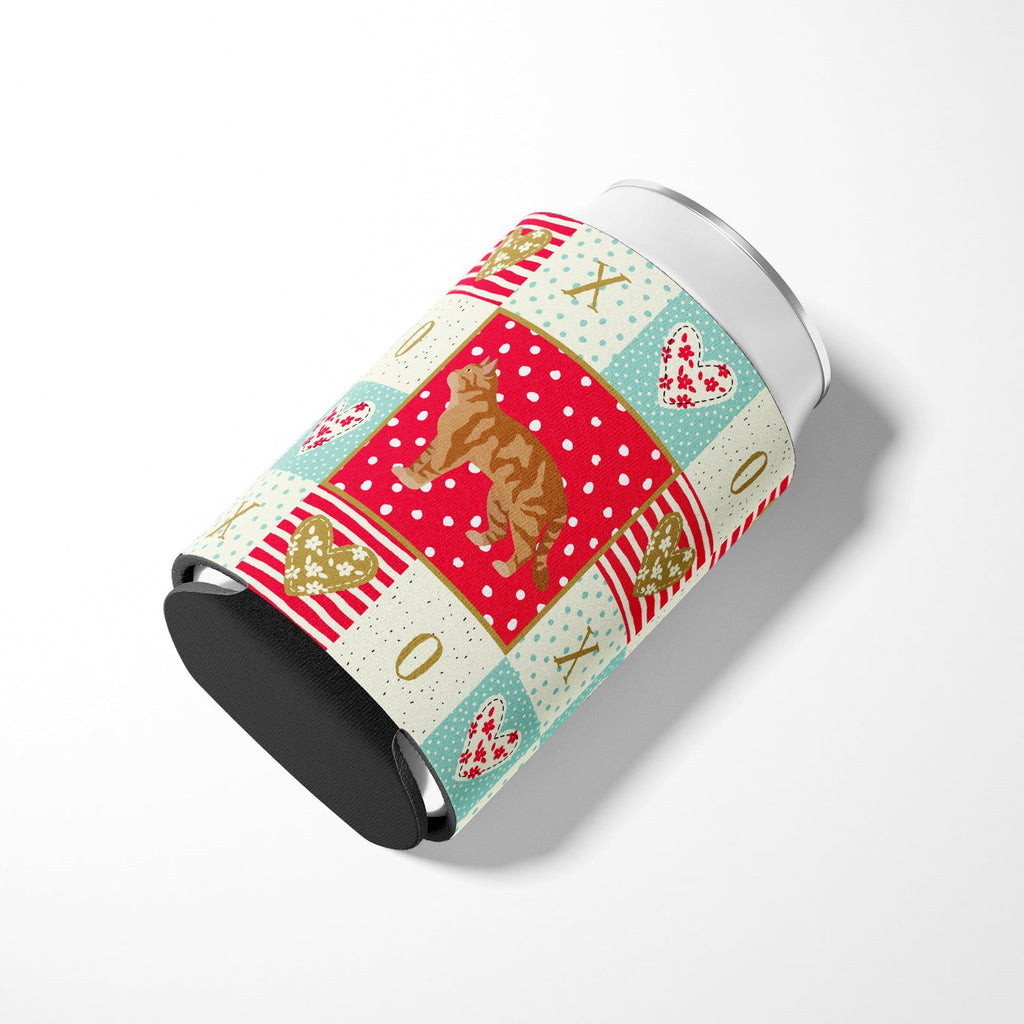 American Wirehair #2 Cat Love Can or Bottle Hugger Cooler Sleeve for Standard 12 oz Cans, Insulated Foam Beer & Soda Can Hugger Reusable