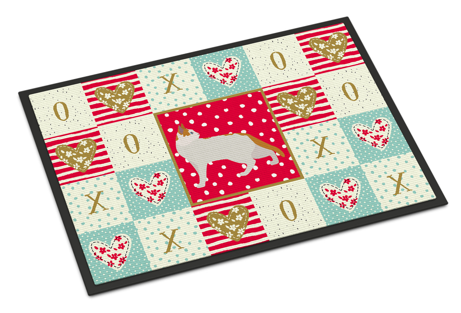 Arabian Mau Cat Love Doormat Indoor Outdoor 18H X 27W Front Door Mat Rugs for Entryway, Non Slip Washable