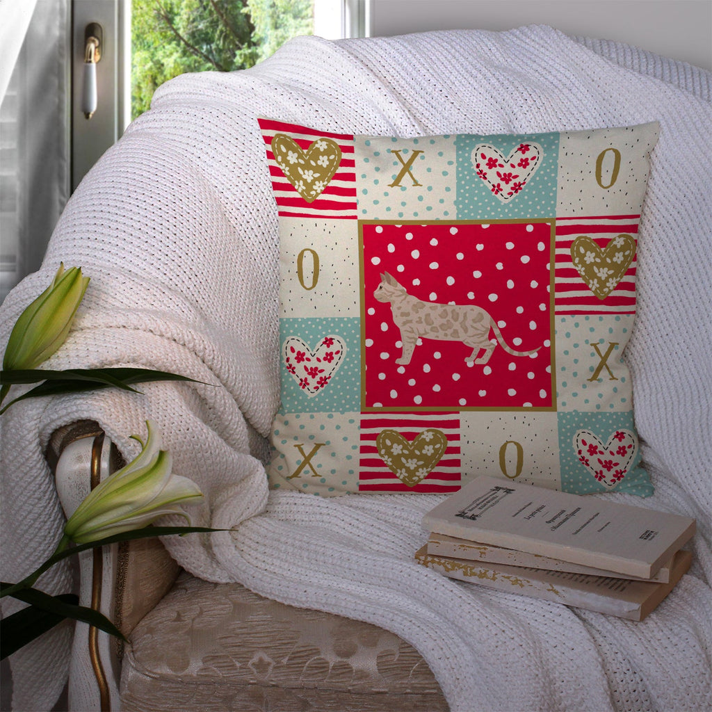 Bengal #1 Cat Love Decorative Throw Pillow 14x14 Indoor Outdoor Accent Cushion, Fabric Cover with Insert for Sofa, Bed, Porch & Living Room