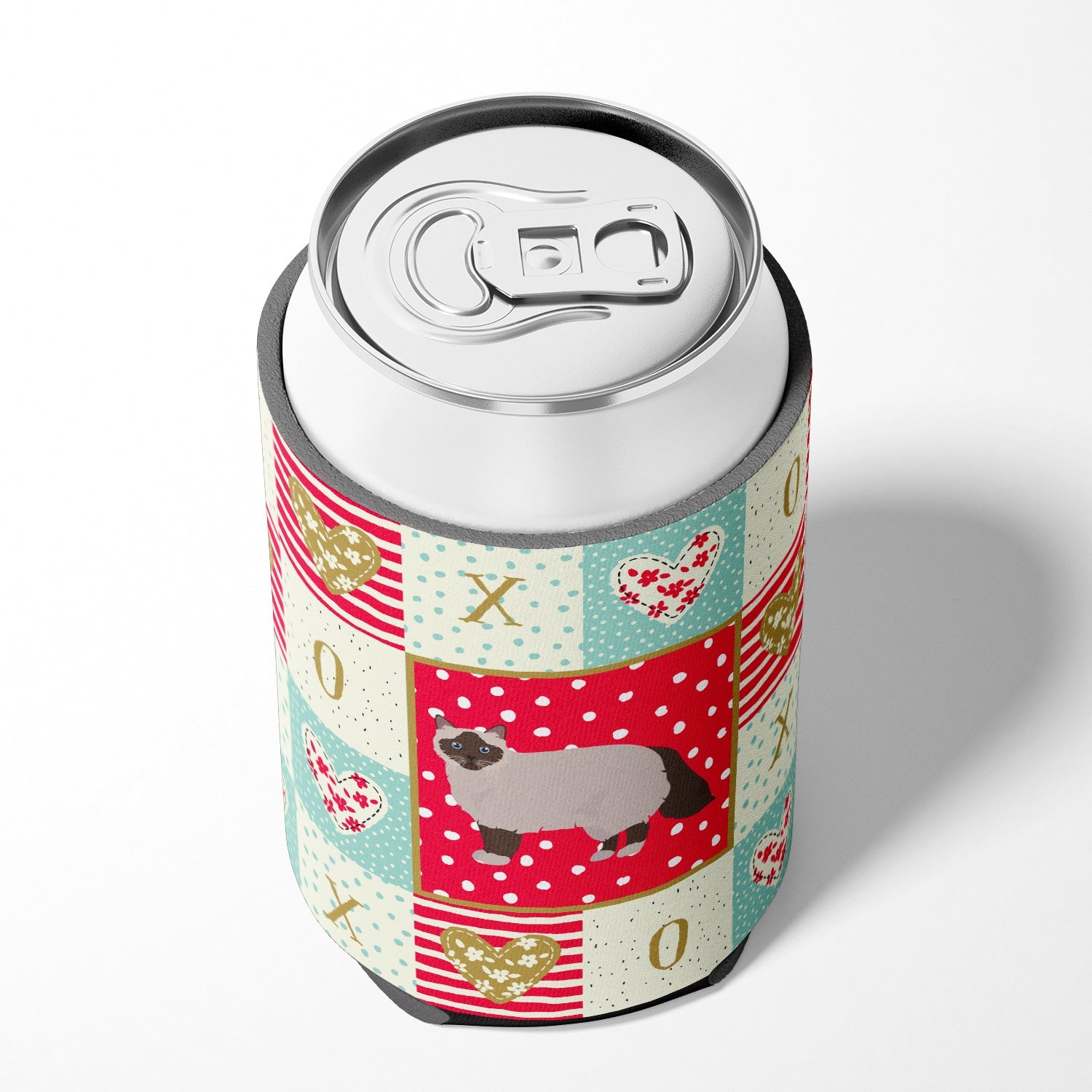 Birman Cat Love Can or Bottle Hugger Cooler Sleeve for Standard 12 oz Cans, Insulated Foam Beer & Soda Can Hugger Reusable