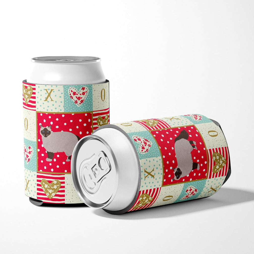 Birman Cat Love Can or Bottle Hugger Cooler Sleeve for Standard 12 oz Cans, Insulated Foam Beer & Soda Can Hugger Reusable