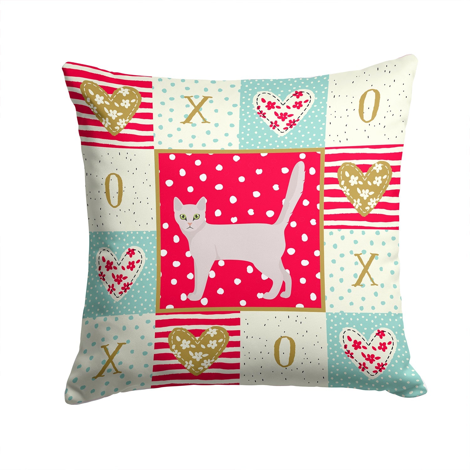 Burmilla Cat Love Decorative Throw Pillow 14x14 Indoor Outdoor Accent Cushion, Fabric Cover with Insert for Sofa, Bed, Porch & Living Room