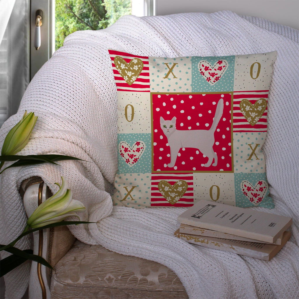 Burmilla Cat Love Decorative Throw Pillow 14x14 Indoor Outdoor Accent Cushion, Fabric Cover with Insert for Sofa, Bed, Porch & Living Room