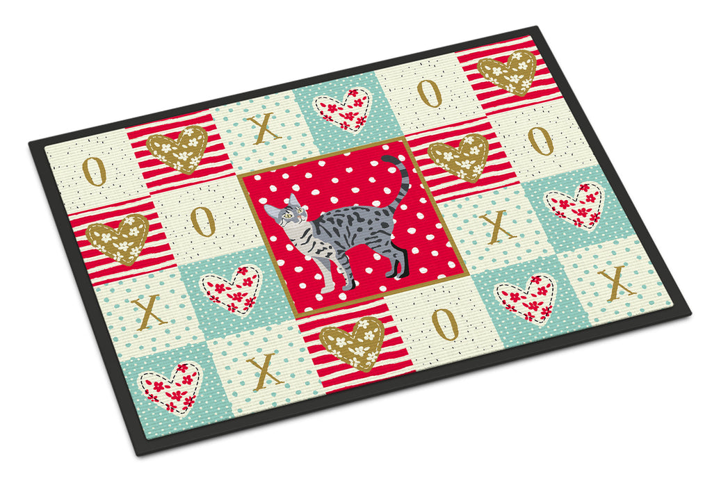 California Spangled #1 Cat Love Doormat Indoor Outdoor 18H X 27W Front Door Mat Rugs for Entryway, Non Slip Washable
