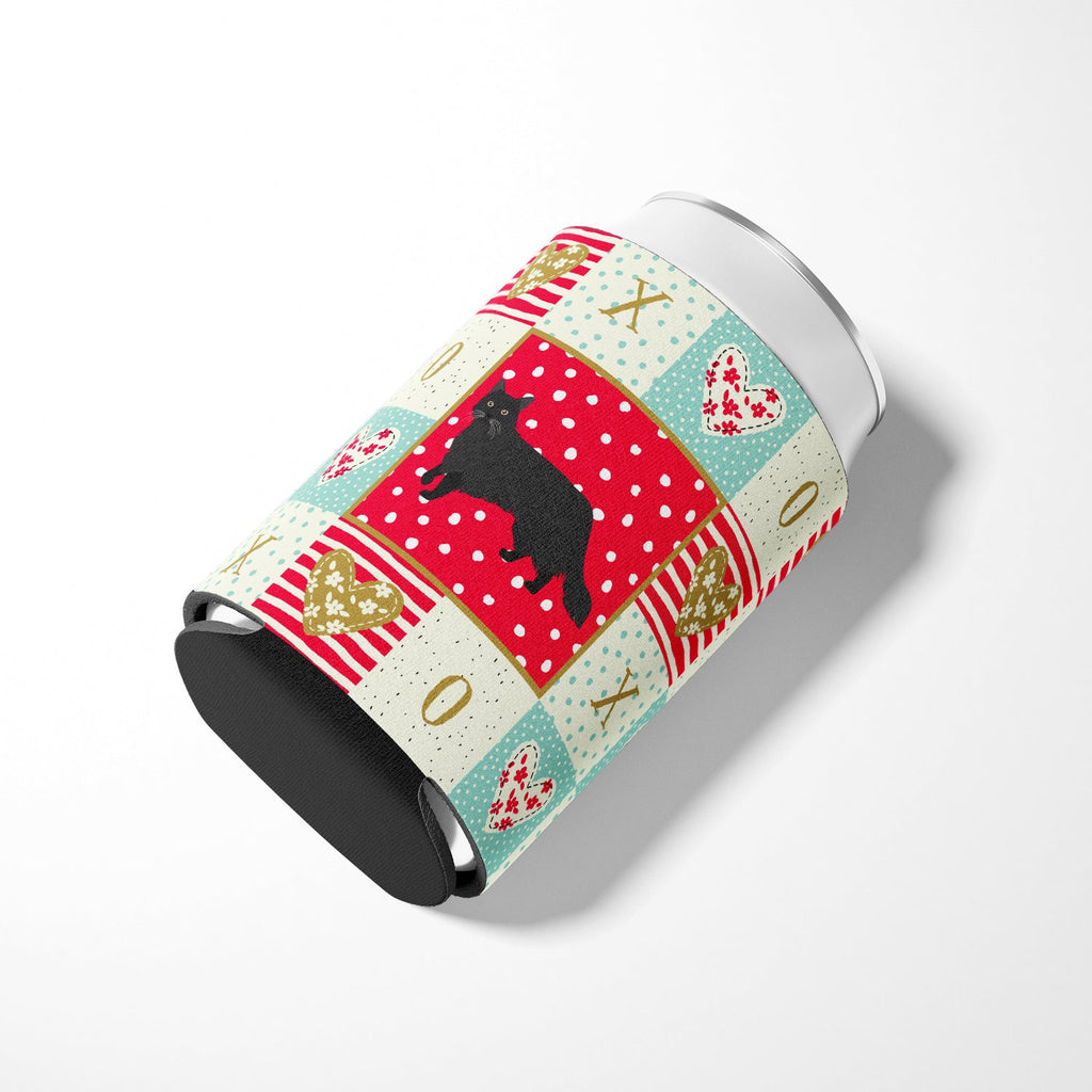 Black Chantilly Tiffany Cat Love Can or Bottle Hugger Cooler Sleeve for Standard 12 oz Cans, Insulated Foam Beer & Soda Can Hugger Reusable