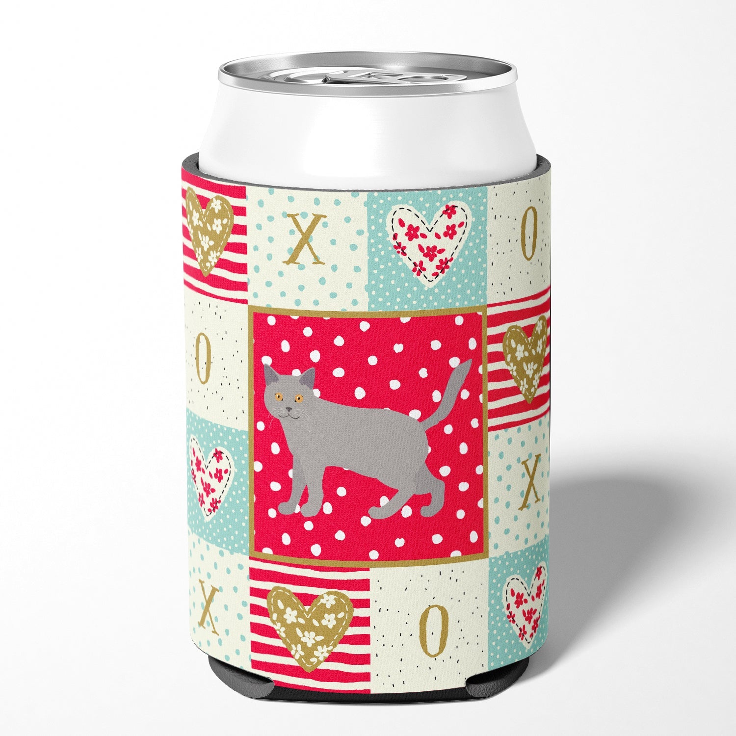 Chartreux #2 Cat Love Can or Bottle Hugger Cooler Sleeve for Standard 12 oz Cans, Insulated Foam Beer & Soda Can Hugger Reusable