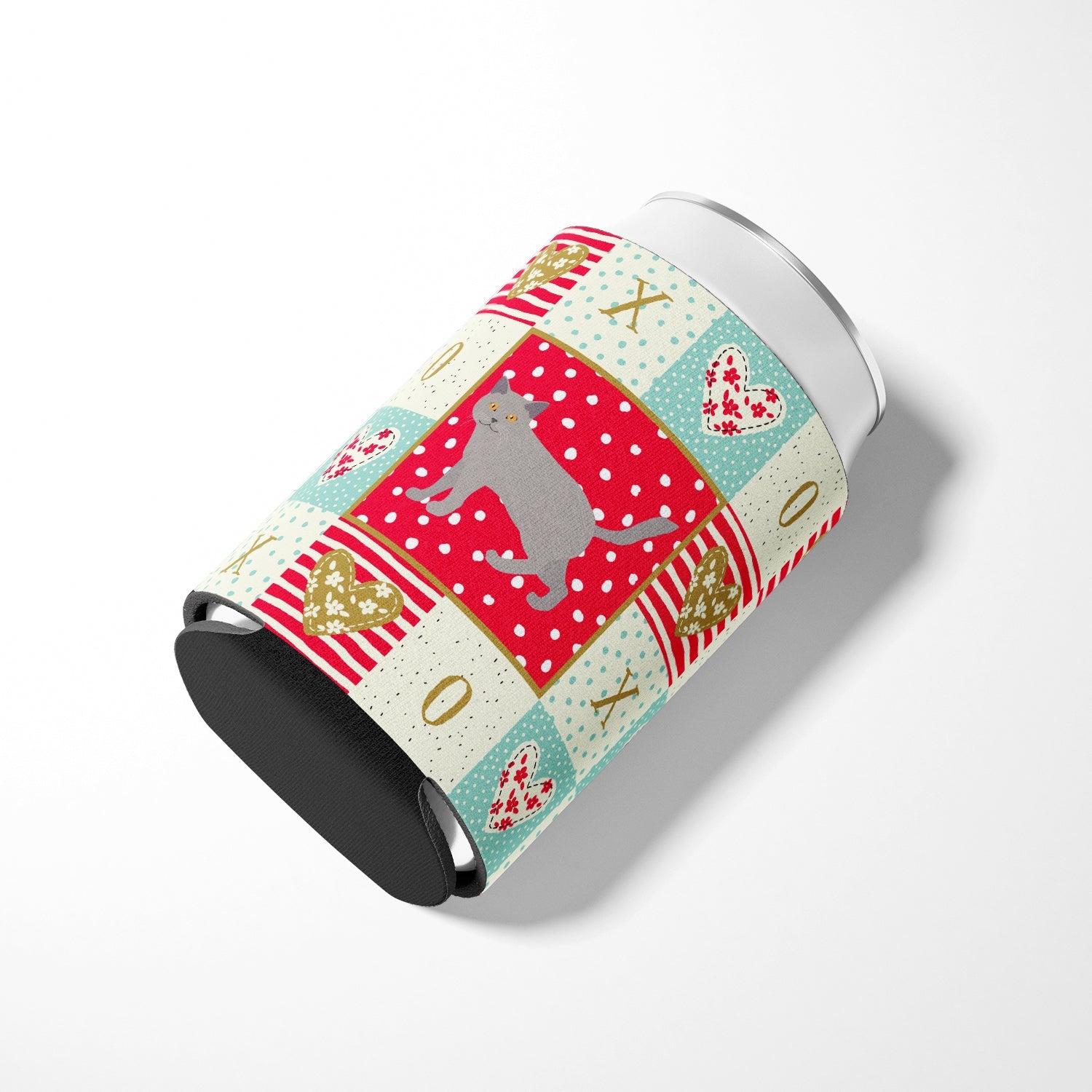 Chartreux #2 Cat Love Can or Bottle Hugger Cooler Sleeve for Standard 12 oz Cans, Insulated Foam Beer & Soda Can Hugger Reusable