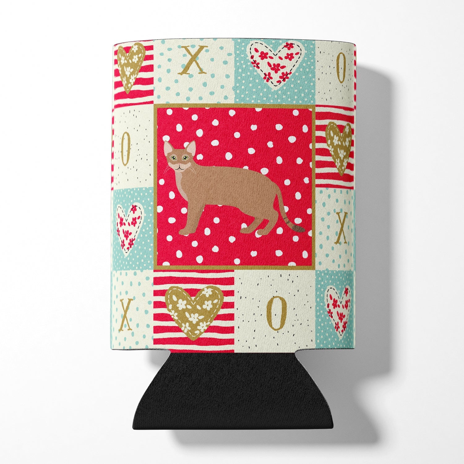 Chausie Cat Love Can or Bottle Hugger Cooler Sleeve for Standard 12 oz Cans, Insulated Foam Beer & Soda Can Hugger Reusable