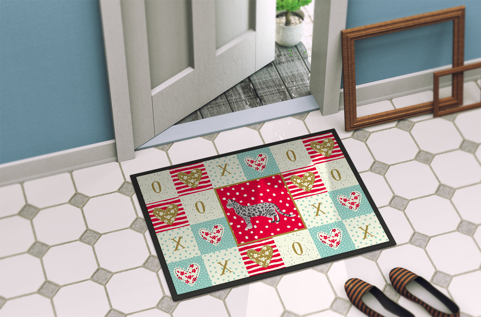 Cheetoh #2 Cat Love Doormat Indoor Outdoor 24H X 36W Front Door Mat Rugs for Entryway, Non Slip Washable Low Pile,