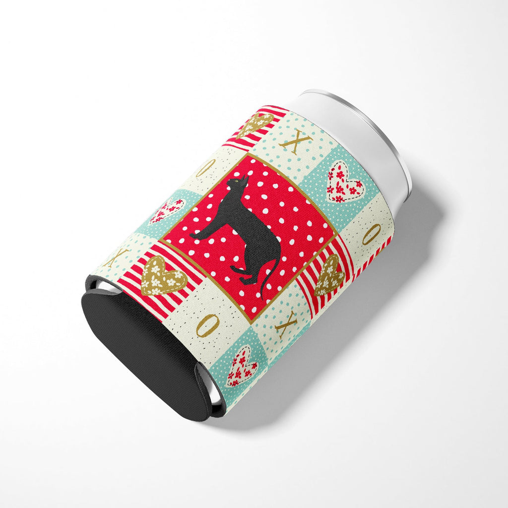 Black Cornish Rex Cat Love Can or Bottle Hugger Cooler Sleeve for Standard 12 oz Cans, Insulated Foam Beer & Soda Can Hugger Reusable