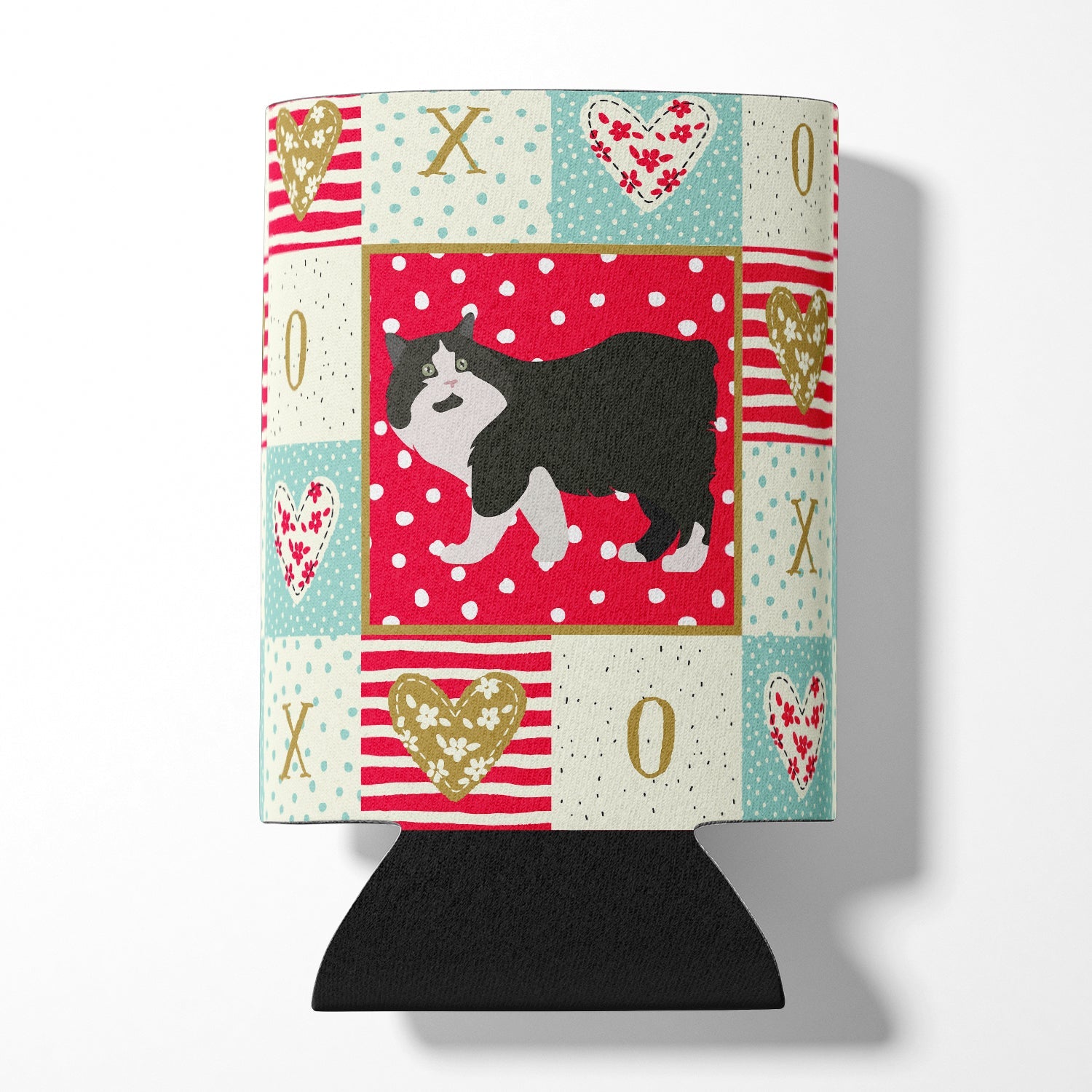Cymric Cat Love Can or Bottle Hugger Cooler Sleeve for Standard 12 oz Cans, Insulated Foam Beer & Soda Can Hugger Reusable