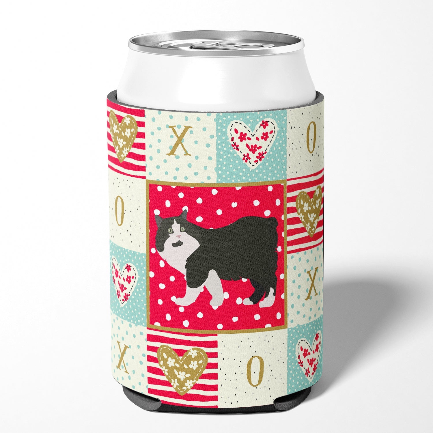 Cymric Cat Love Can or Bottle Hugger Cooler Sleeve for Standard 12 oz Cans, Insulated Foam Beer & Soda Can Hugger Reusable