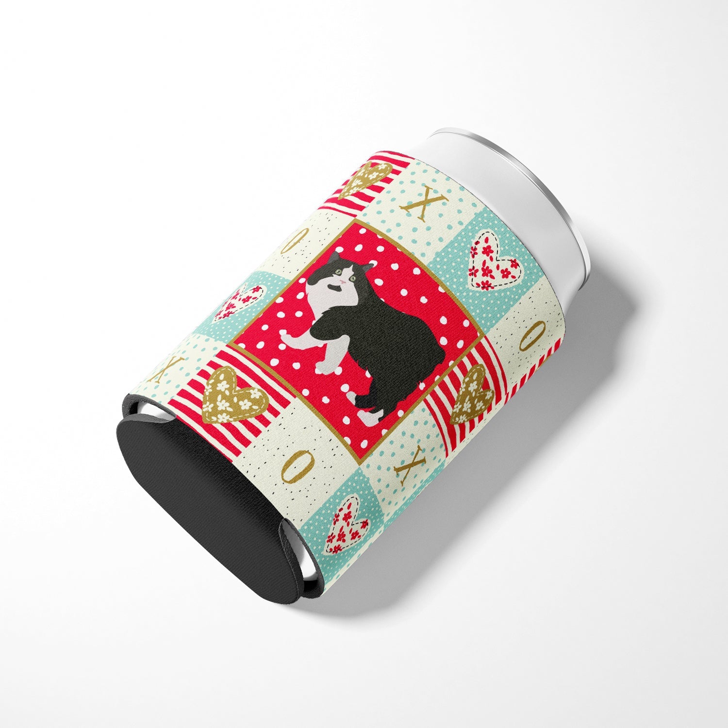 Cymric Cat Love Can or Bottle Hugger Cooler Sleeve for Standard 12 oz Cans, Insulated Foam Beer & Soda Can Hugger Reusable