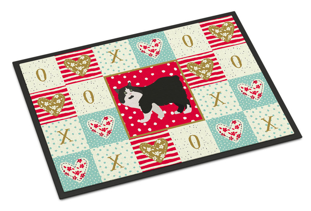 Cymric Cat Love Doormat Indoor Outdoor 18H X 27W Front Door Mat Rugs for Entryway, Non Slip Washable