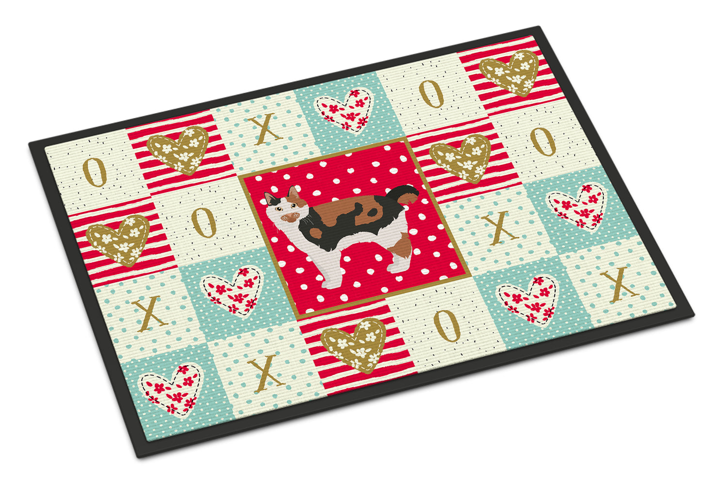 Cymric #2 Cat Love Doormat Indoor Outdoor 24H X 36W Front Door Mat Rugs for Entryway, Non Slip Washable Low Pile,