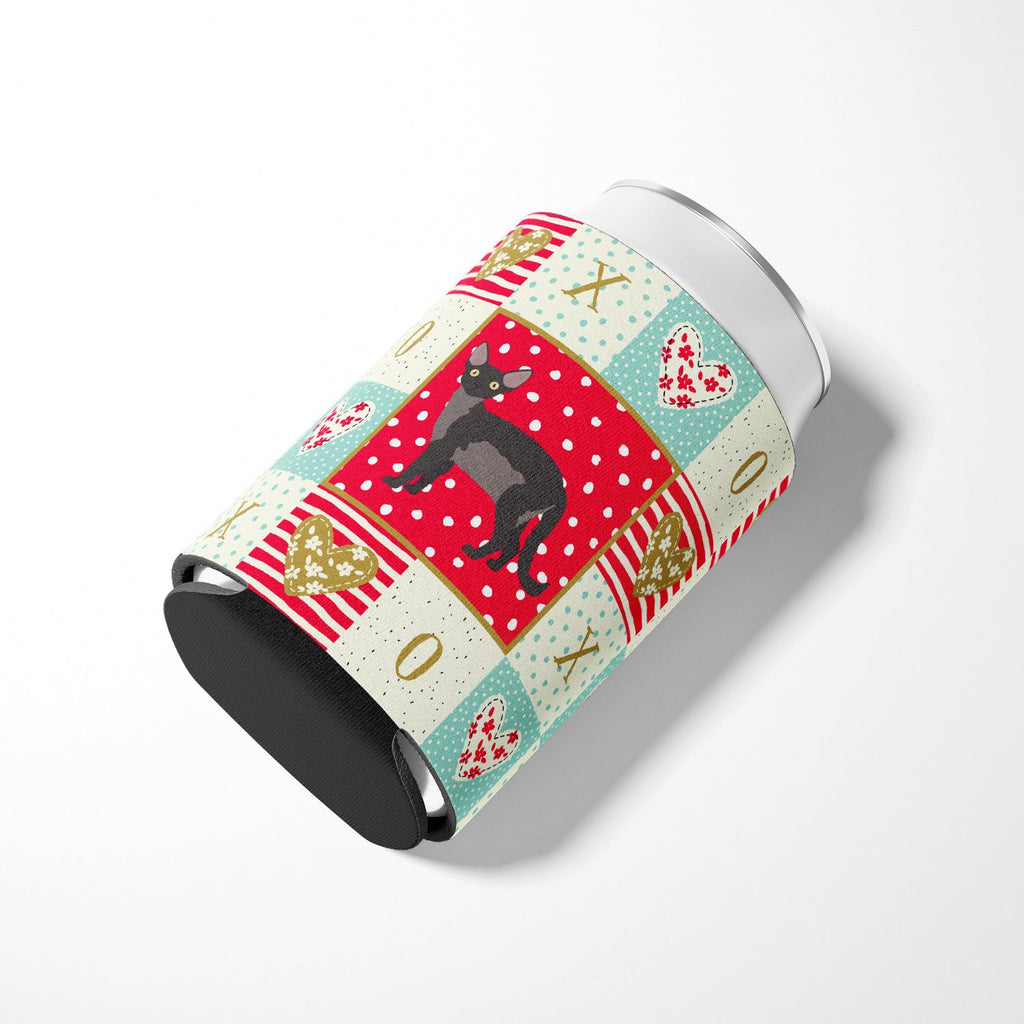 Devon Rex Cat Love Can or Bottle Hugger Cooler Sleeve for Standard 12 oz Cans, Insulated Foam Beer & Soda Can Hugger Reusable