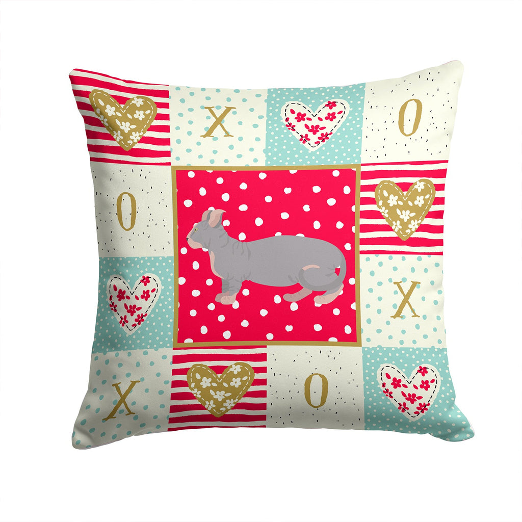 Dwelf #1 Cat Love Decorative Throw Pillow 14x14 Indoor Outdoor Accent Cushion, Fabric Cover with Insert for Sofa, Bed, Porch & Living Room
