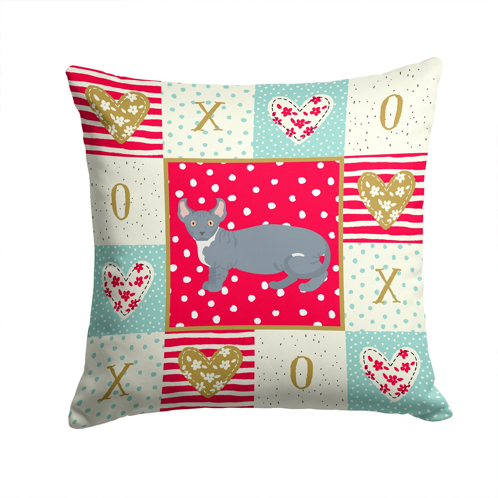Dwelf #2 Cat Love Decorative Throw Pillow 14x14 Indoor Outdoor Accent Cushion, Fabric Cover with Insert for Sofa, Bed, Porch & Living Room