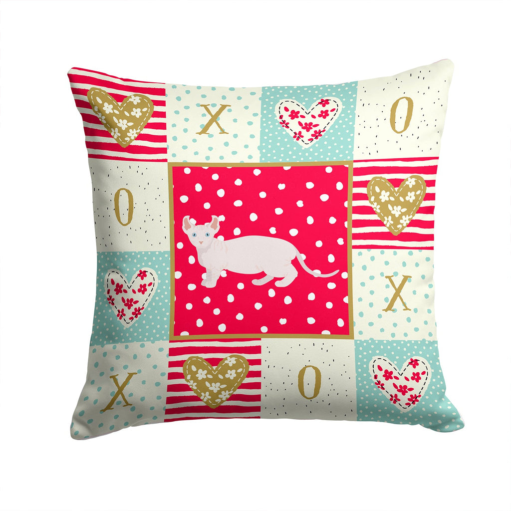 Dwelf #3 Cat Love Decorative Throw Pillow 14x14 Indoor Outdoor Accent Cushion, Fabric Cover with Insert for Sofa, Bed, Porch & Living Room