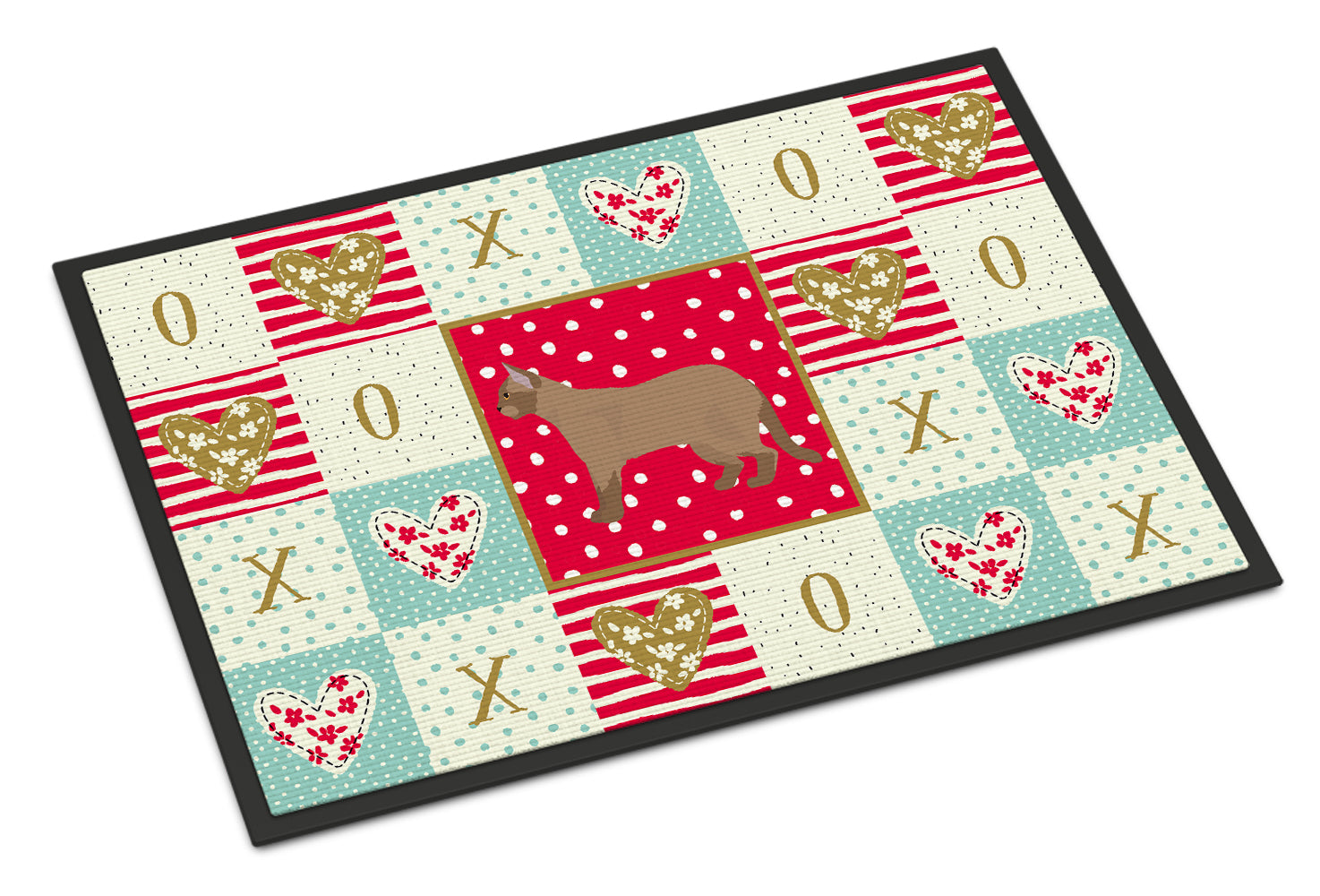 European Burmese #2 Cat Love Doormat Indoor Outdoor 18H X 27W Front Door Mat Rugs for Entryway, Non Slip Washable