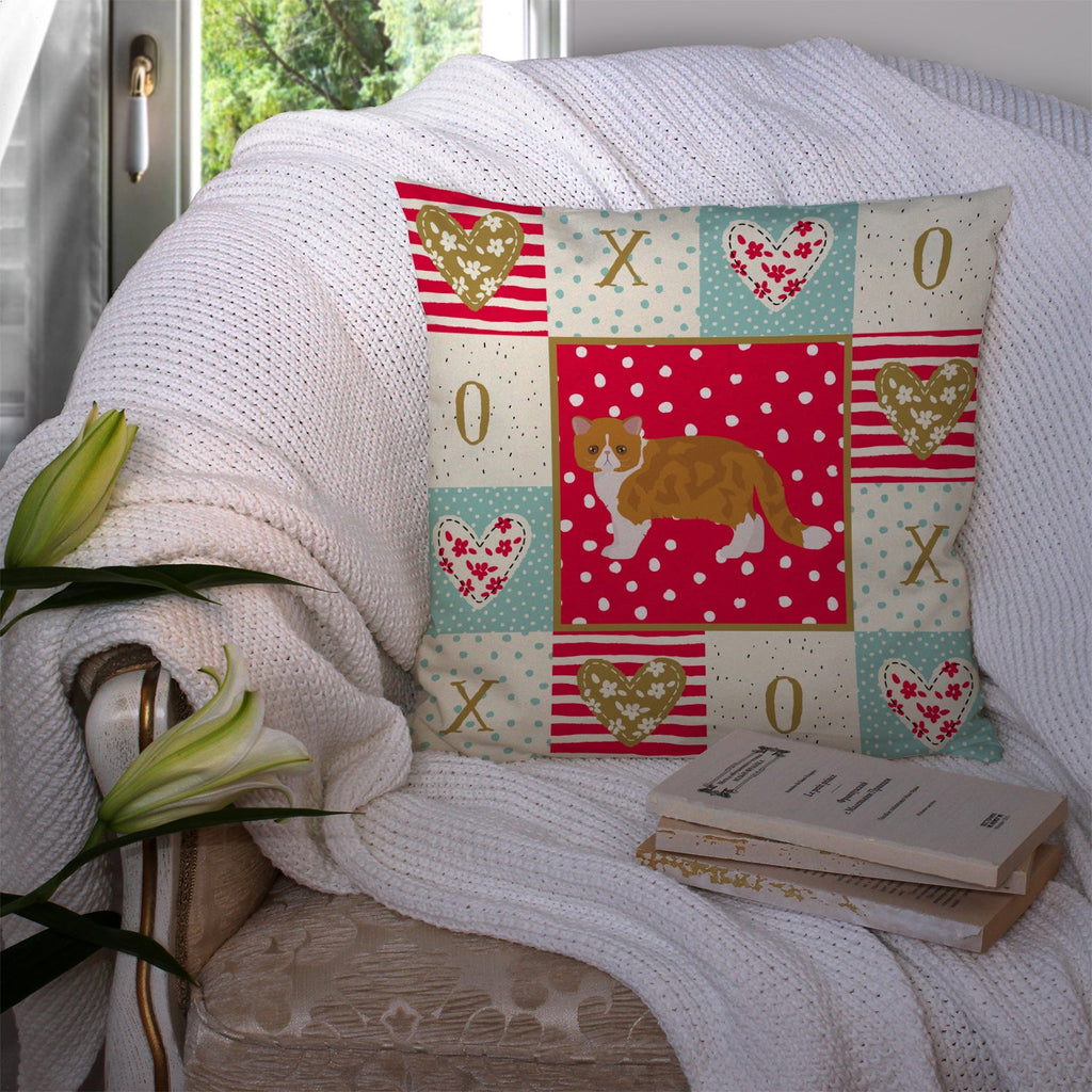 Exotic Shorthair #3 Cat Love Decorative Throw Pillow 14x14 Indoor Outdoor Accent Cushion, Fabric Cover with Insert for Sofa, Bed, Porch & Living Room