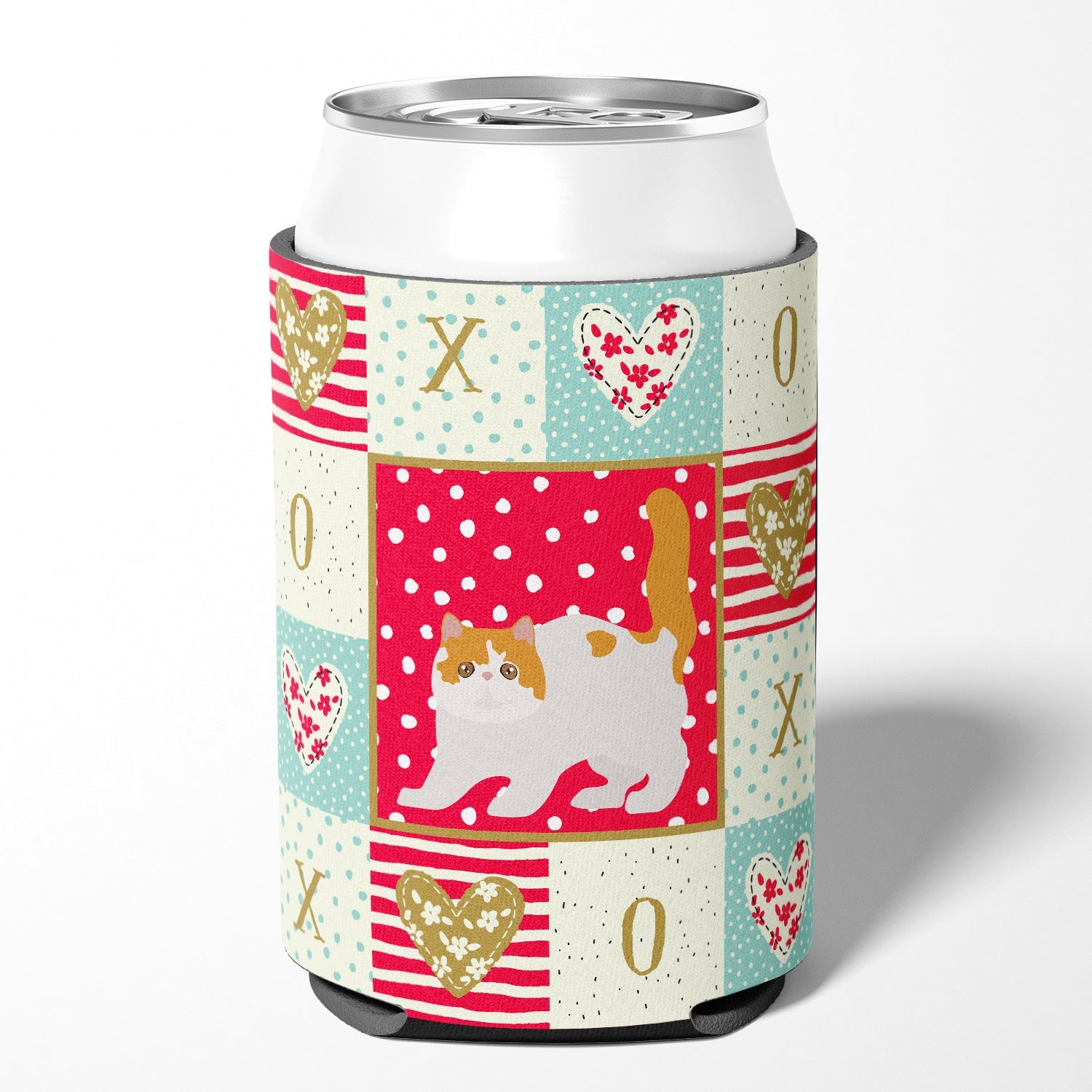 Exotic Shorthair #4 Cat Love Can or Bottle Hugger Cooler Sleeve for Standard 12 oz Cans, Insulated Foam Beer & Soda Can Hugger Reusable