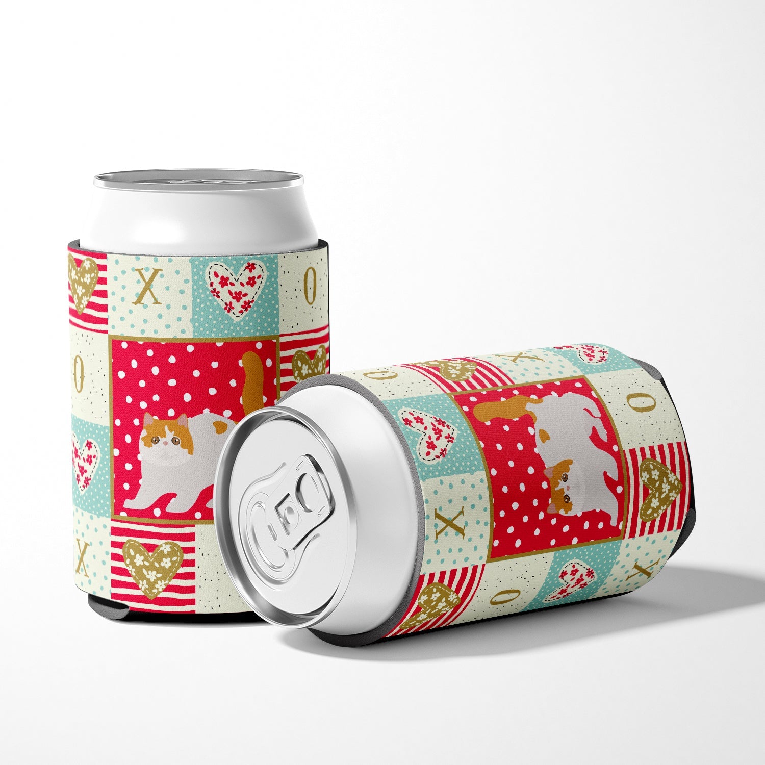 Exotic Shorthair #4 Cat Love Can or Bottle Hugger Cooler Sleeve for Standard 12 oz Cans, Insulated Foam Beer & Soda Can Hugger Reusable