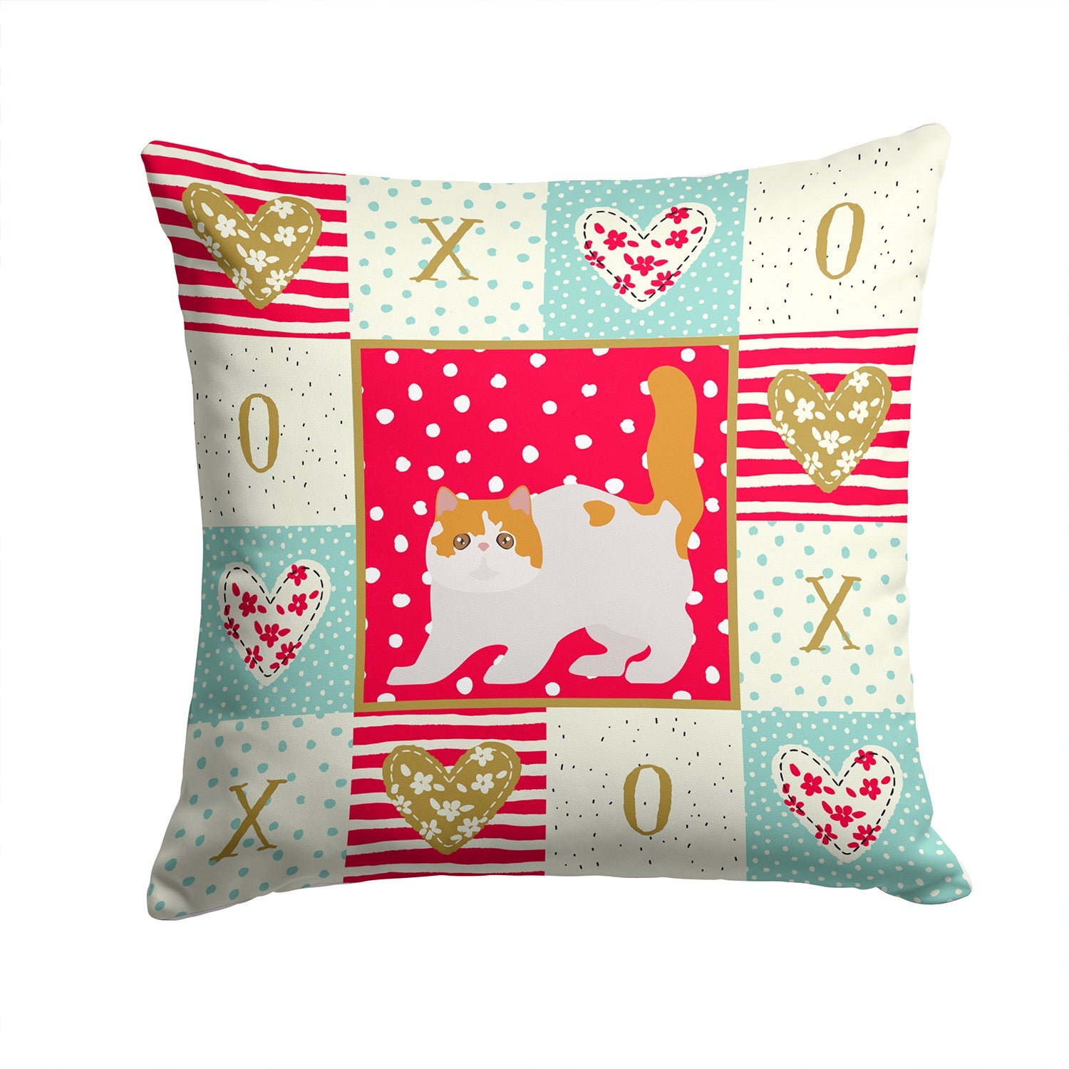Exotic Shorthair #4 Cat Love Decorative Throw Pillow 14x14 Indoor Outdoor Accent Cushion, Fabric Cover with Insert for Sofa, Bed, Porch & Living Room