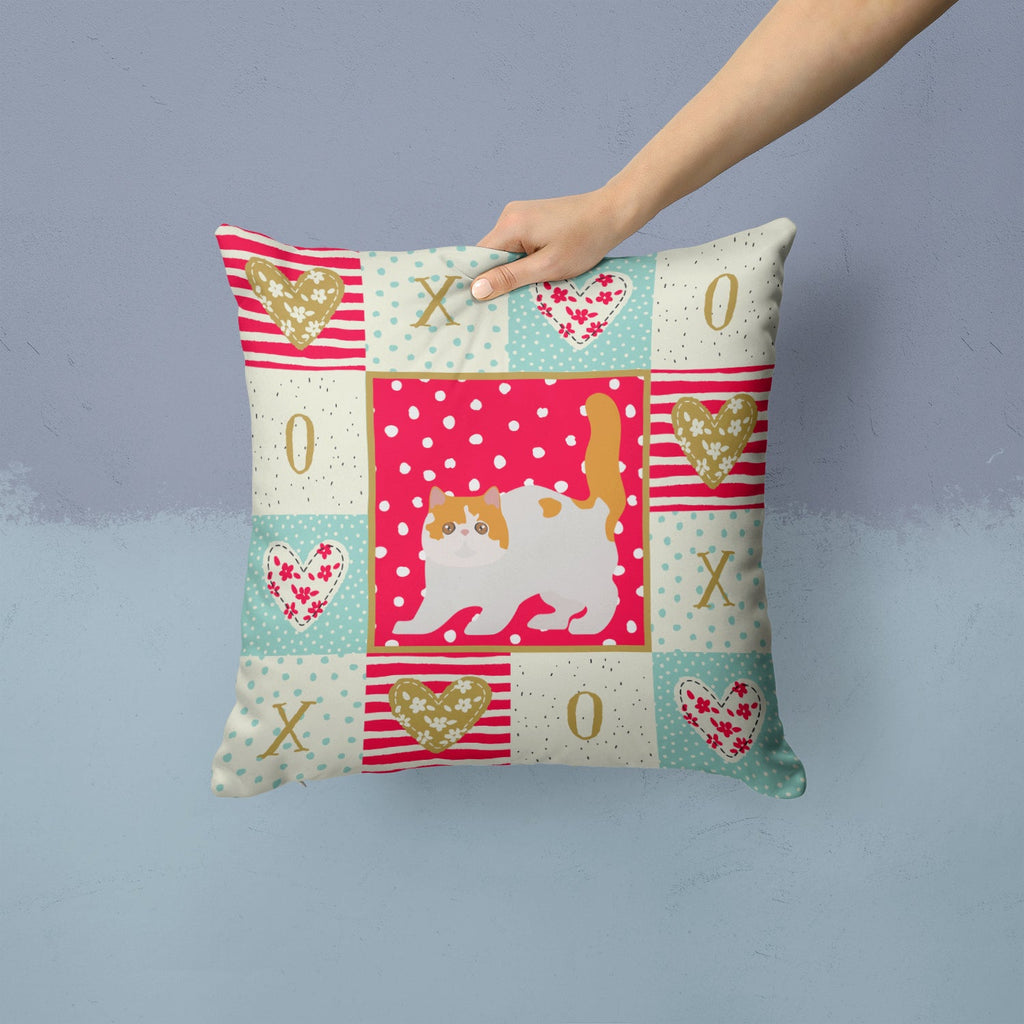 Exotic Shorthair #4 Cat Love Decorative Throw Pillow 14x14 Indoor Outdoor Accent Cushion, Fabric Cover with Insert for Sofa, Bed, Porch & Living Room